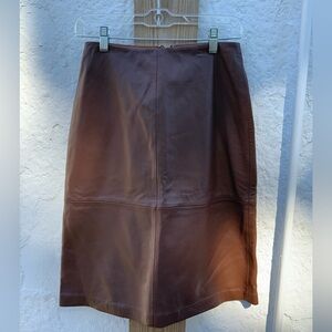 GAP Y2K Brown Leather Pencil Skirt